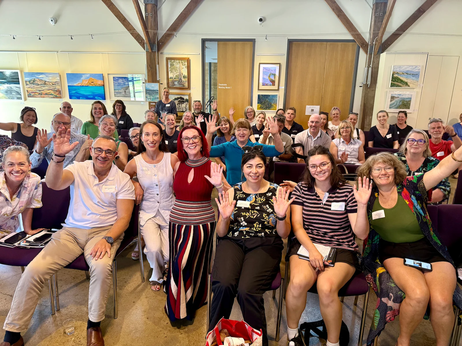 A full audience watching a Tracy Sheen workshop at Onkaparinga