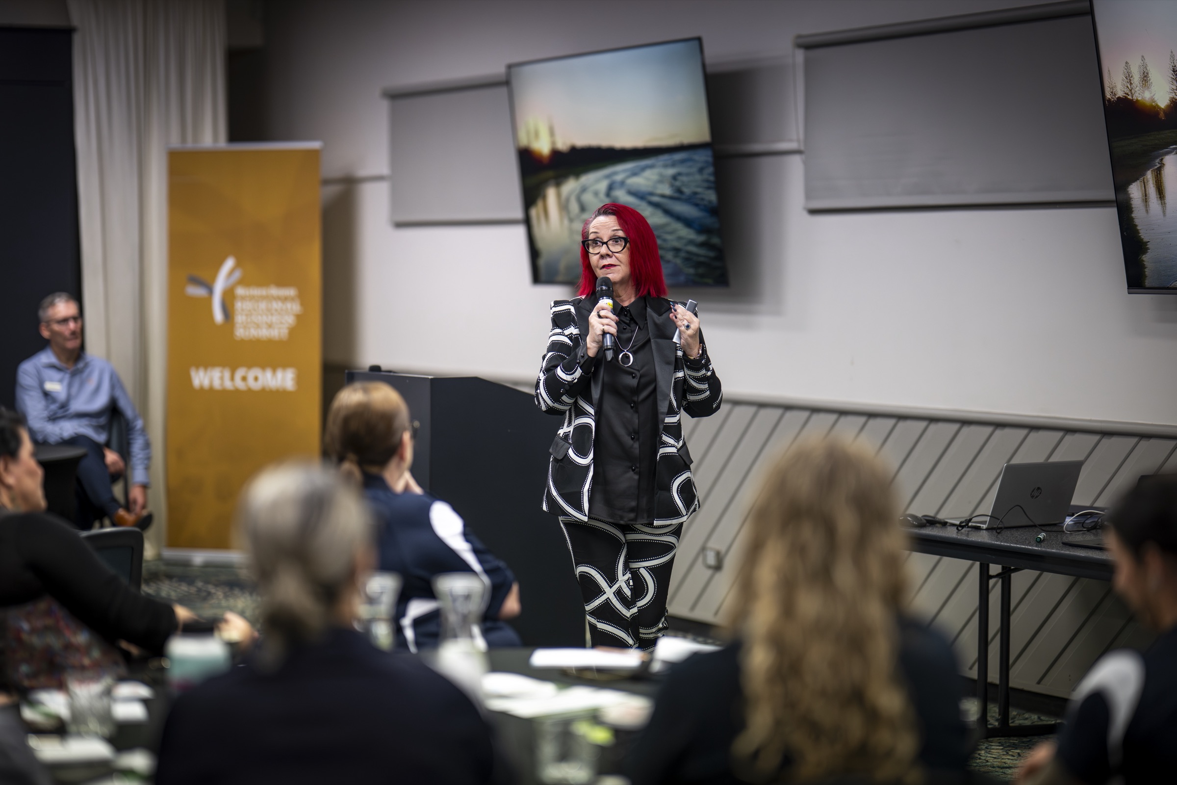 Tracy Sheen delivering the opening AI keynote at the Western Downs Business Summit in Chinchilla